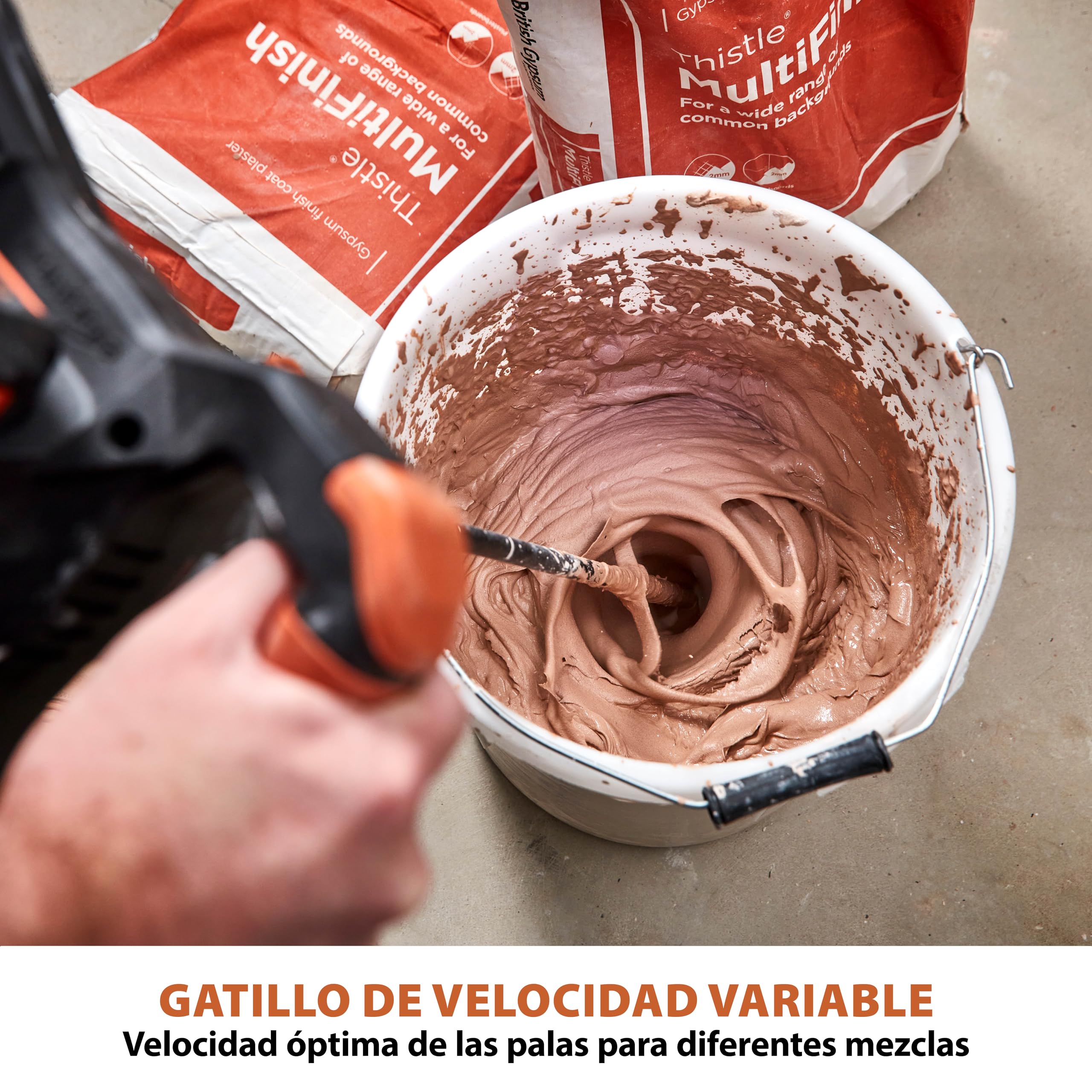 Evolution Power Tools R120MXR-Li Mezcladora de varilla inalámbrica portátil mezcla cualquier medio, iones de litio de 18 V. Batería incluida