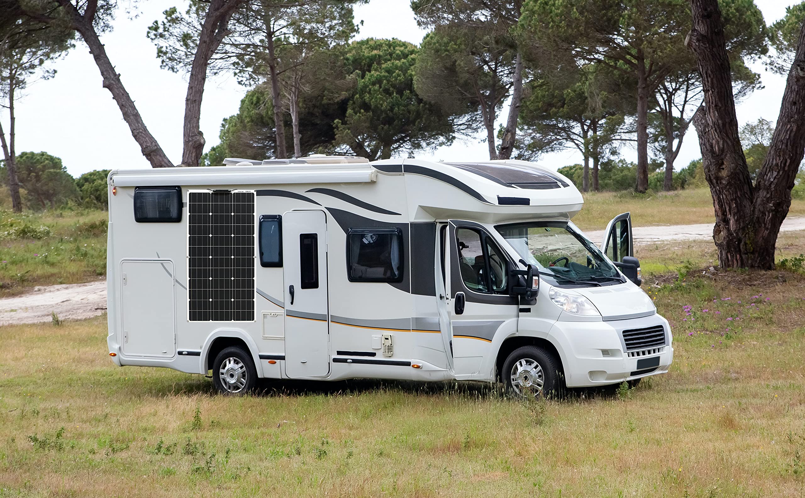 Pannello solare flessibile 100W18V*4 Kit pannello solare flessibile 100 W Pannello solare impermeabile caricabatterie solare per camper, barche, case e superfici irregolari (4)