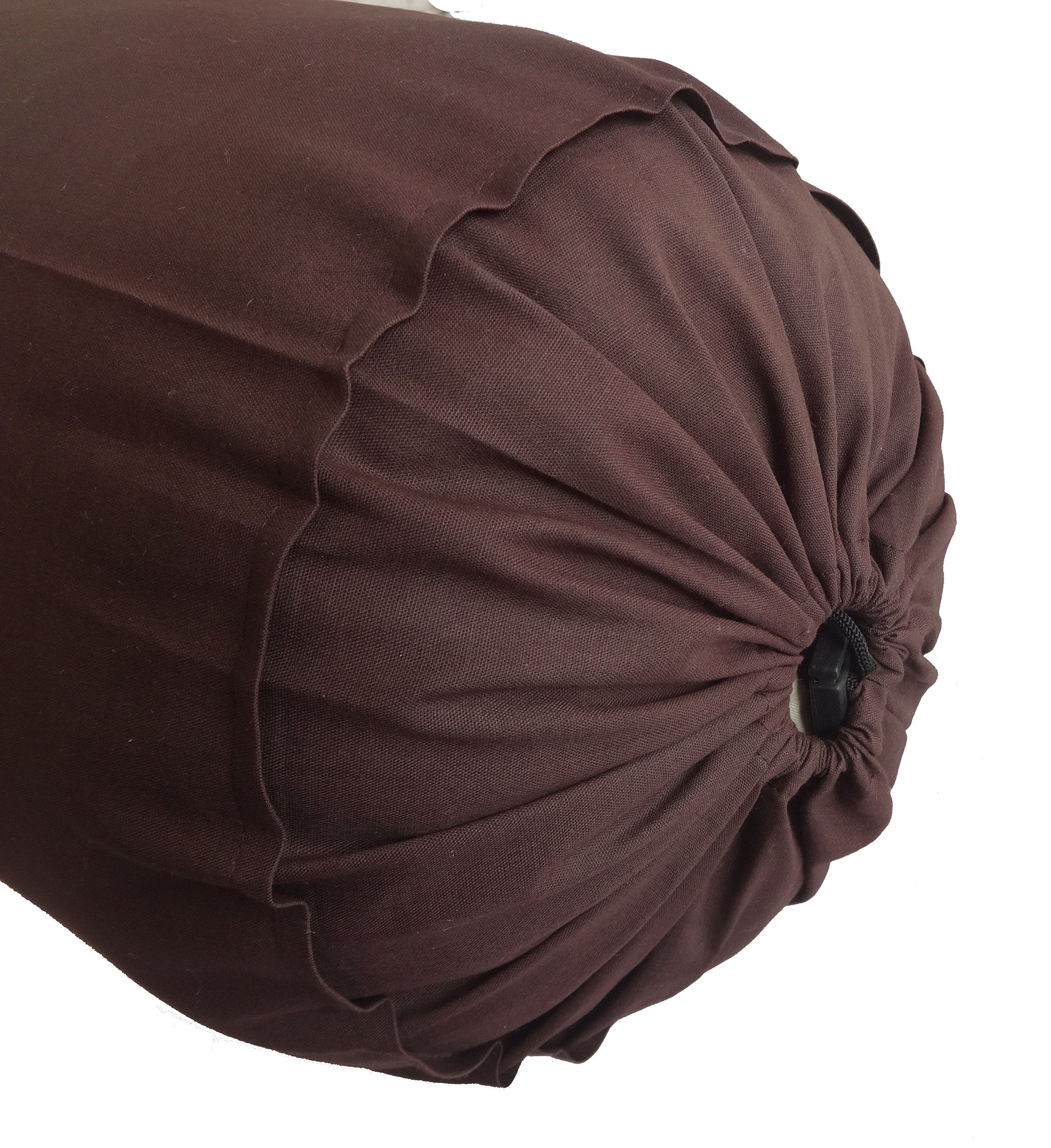 Saffron Cotton Round Bolster Removable Cover for Sofa Deewan Couch (Brown; 22 cm Diameter x 60 cm Long; 9 Inch Diameter x 24 Inch Long) -Set of 2 Covers-image-39