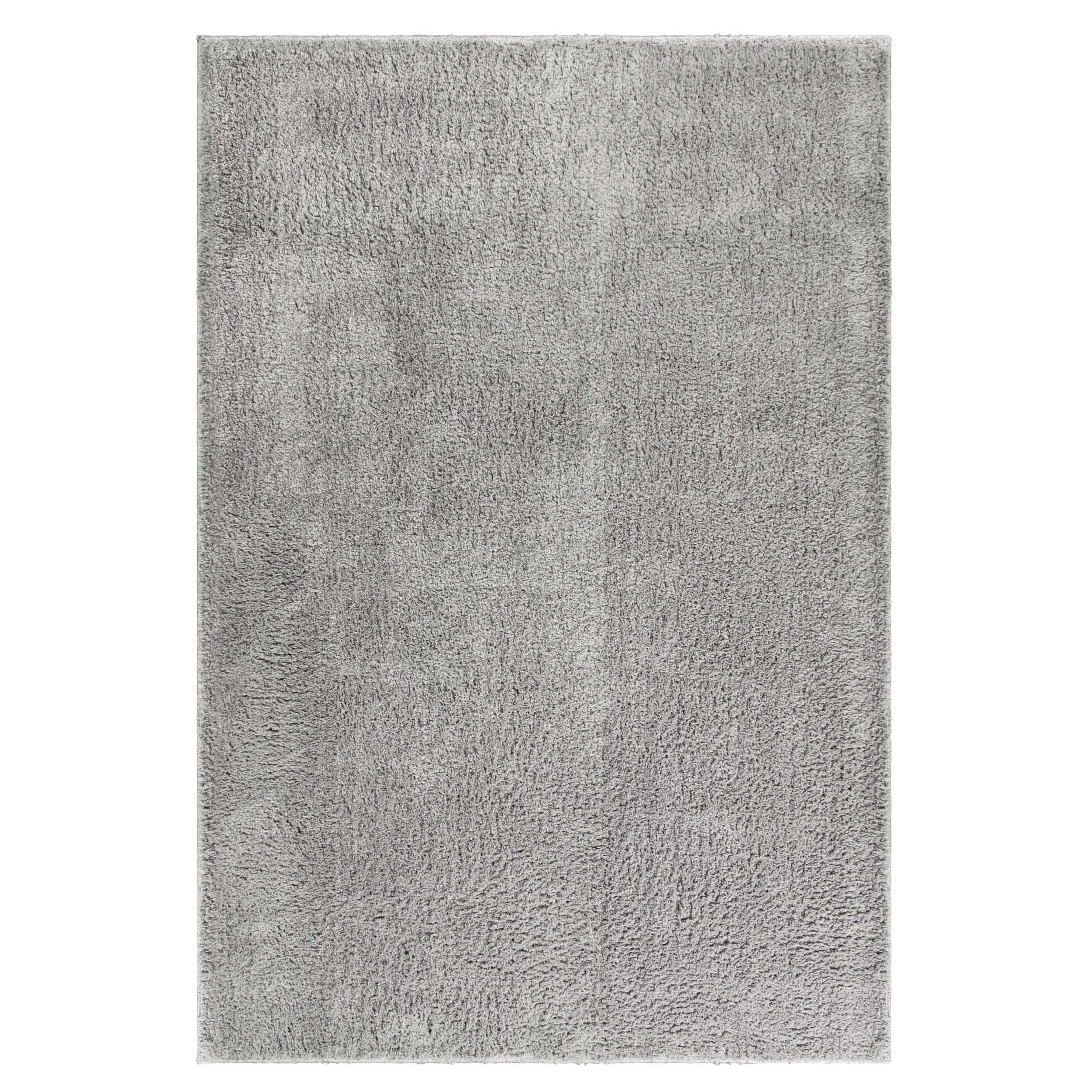 Superior Shag Indoor Area Rug, Non-Slip Foam Backing, Plush Rugs, for Kids or Pets, Entryway, Living Room, Dorm, Bedroom, Hallway, Nursery, Playroom, California Shag Collection, 2' x 3', Silver