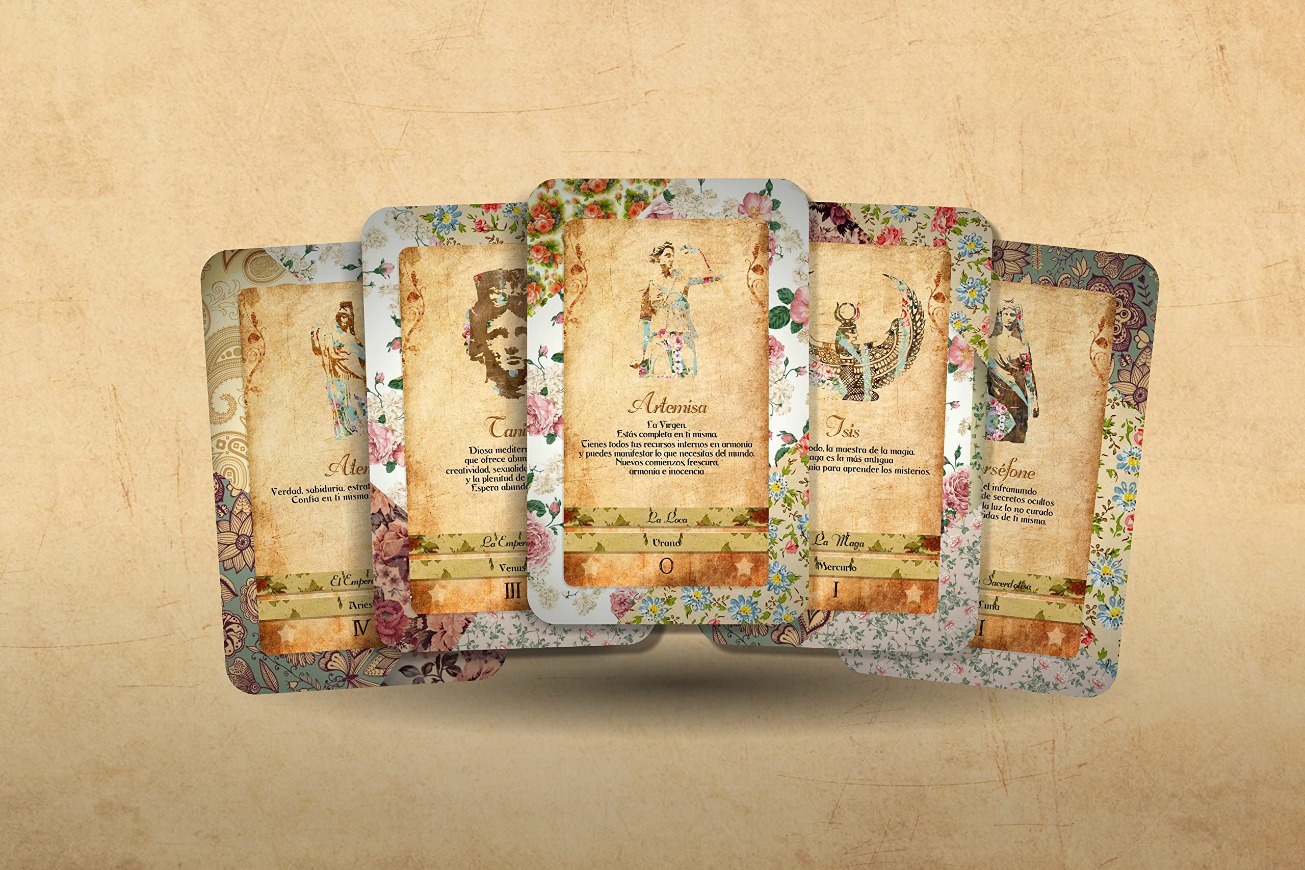 Tarot Deck - Cartas de poder de la diosa - Arcanos mayores - Oráculo femenino sagrado (español)