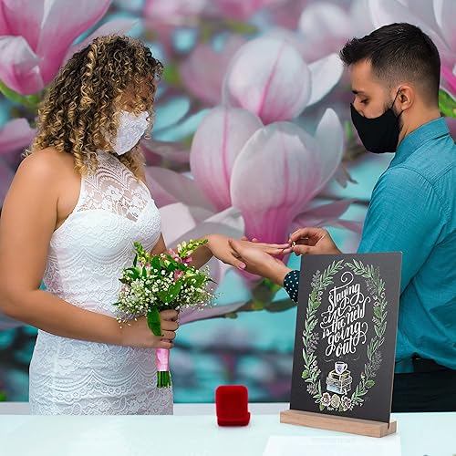 Miniatura 6 de ONUPGO Cartel de pizarra de mesa de 8 x 12 pulgadas con soporte base, letrero de pizarra de tiza de menú, letreros de comida para tiendas, tableros