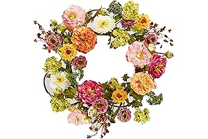 Nearly Natural 24” Peony Wreath: The Perfect Spring/Summer Accessory