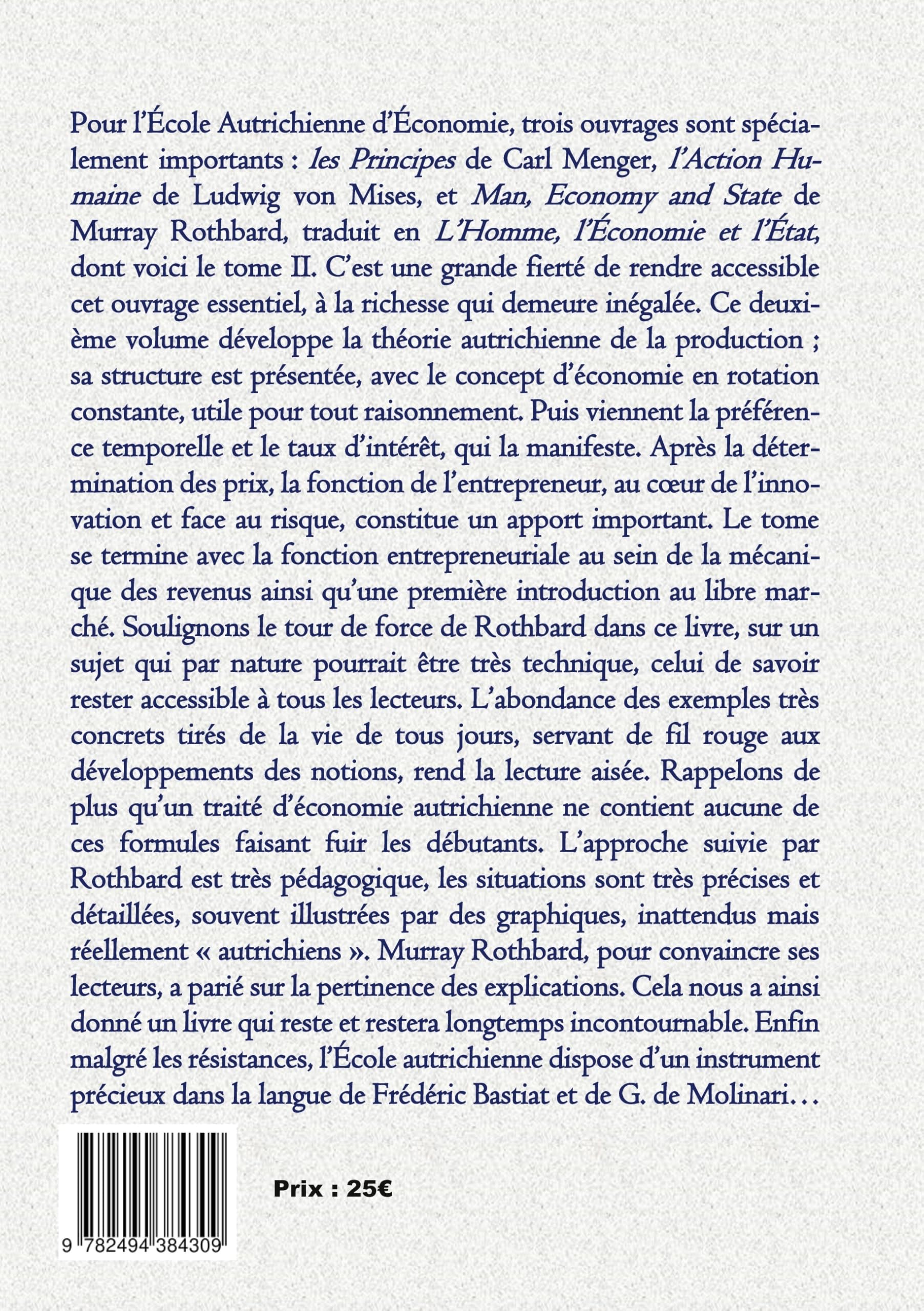L'Homme, l'Economie et l'Etat: Tome II