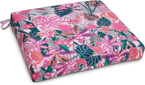 Miniatura 4 de Vera Bradley by Classic Accessories - Cojín de asiento de patio resistente al agua, 21 x 19 x 3 pulgadas, Ikat Island, cojines de asiento de espuma