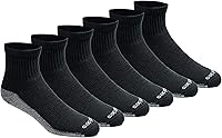 Dickies Men's Dri-Tech Moisture Wicking Quarter Socks - Multipack 6/12/18 Pairs, Arch Support, M-XXL Sizes