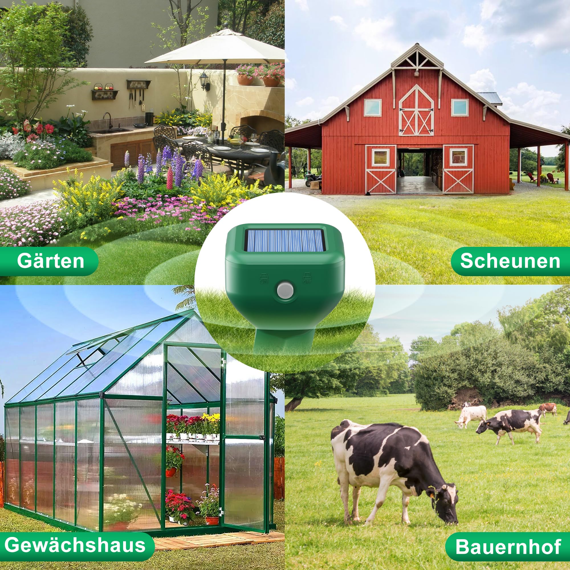 Solar Maulwurfschreck 6er Pack für Garten und Rasen, IP67 wasserdichter Maulwurf Vertreiber zur Vertreibung von Wühlmäusen, kabellose Anwendung ohne Chemikalien