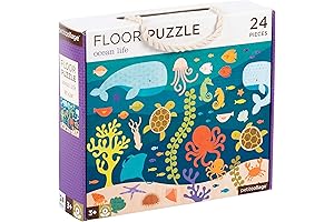 Petit Collage Floor Puzzle, Ocean Life Friends, for Kids Ages 3+