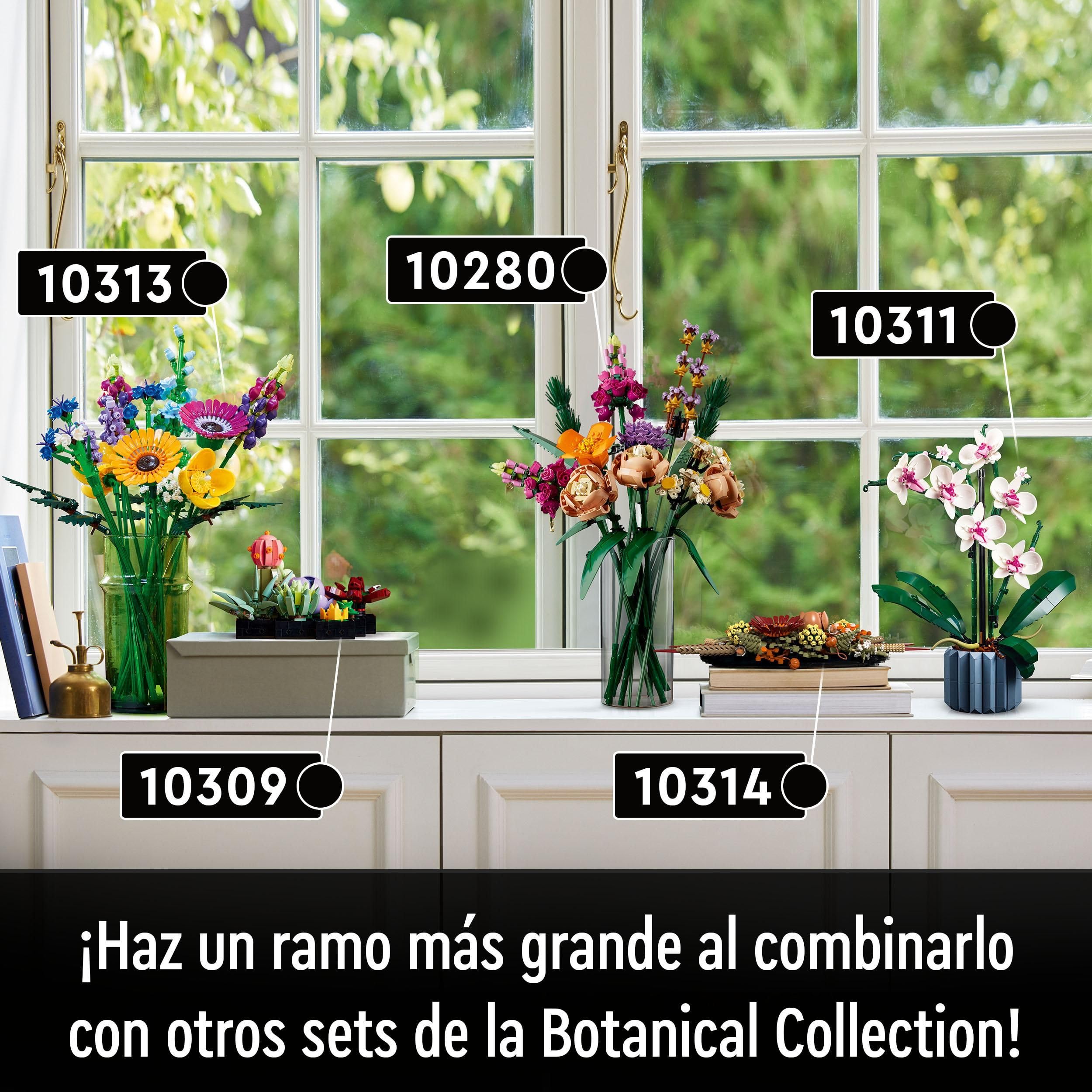 LEGO Botanicals Wildflower Bouquet Set - Artificial Flowers with Poppies and Lavender - Crafts Kit for Adults - Home Office Décor Gifts for Women and Men - 10313