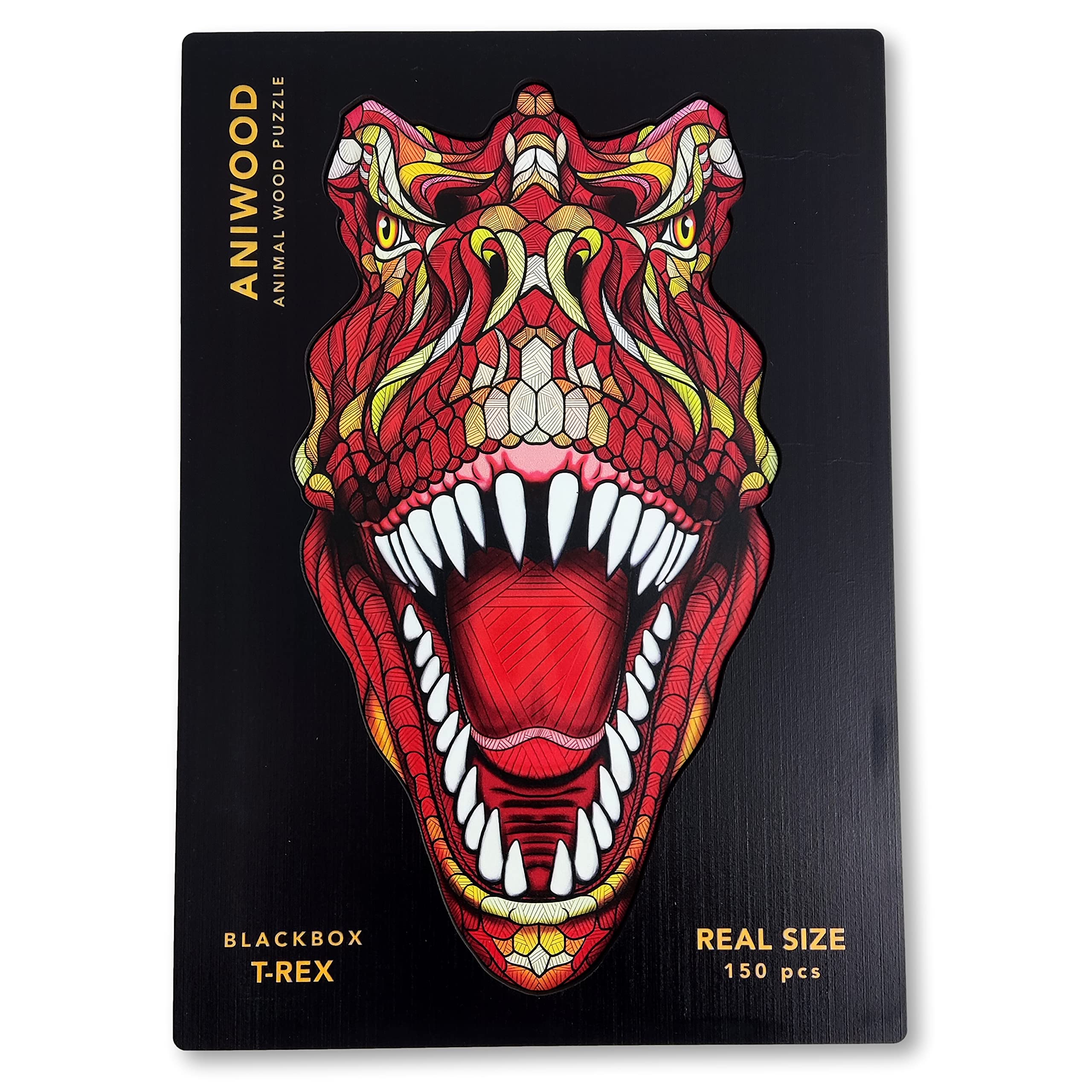 ANIWOOD Puzzle de Madera de Animales. Tapa troquelada, Caja a tamaño Real del Puzzle. 3 Modos de dificultad, Elemento Decorativo. Piezas únicas Originales de Animales (Medium, Caballito de Mar) — view 11