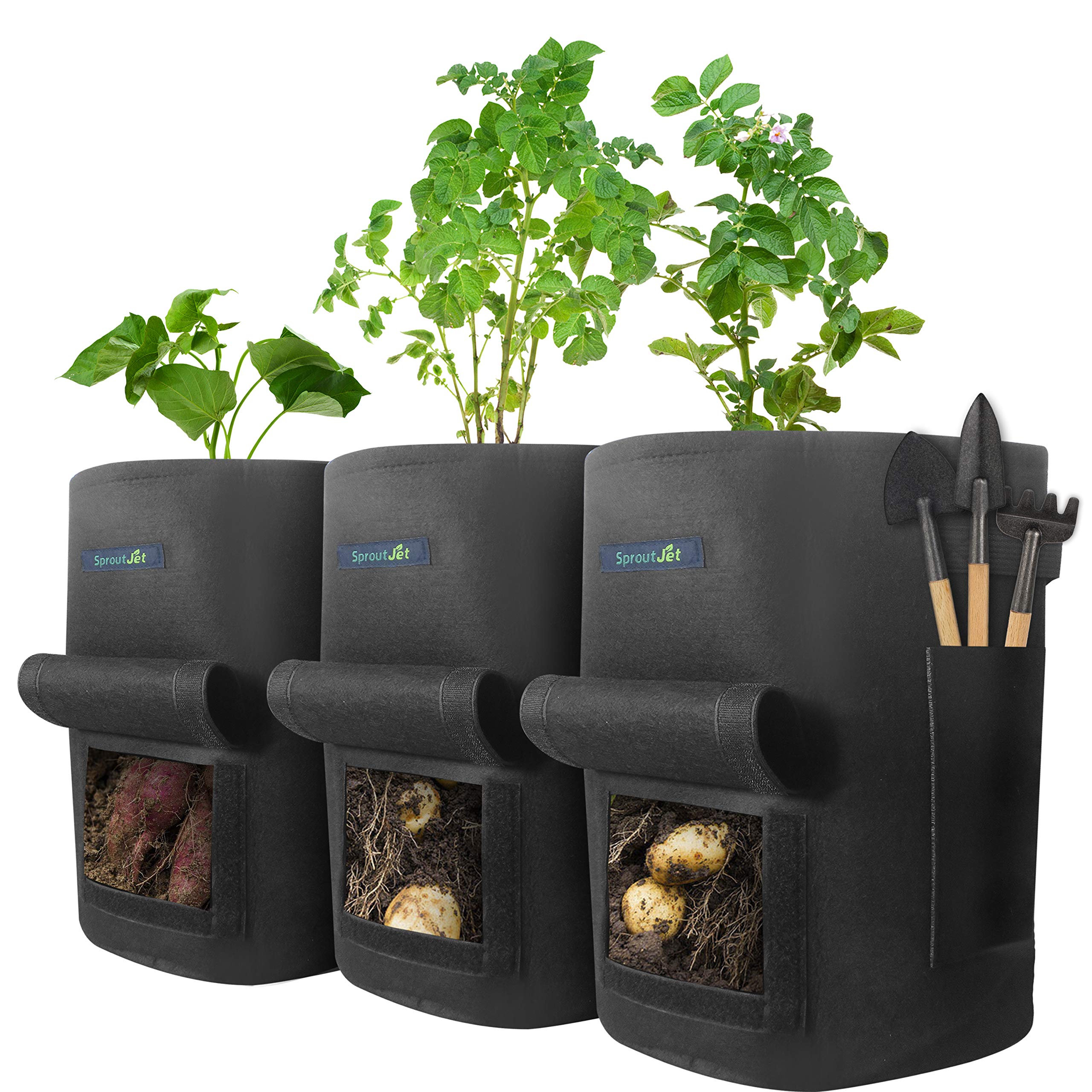 Buy SproutJet Potato Bags for Growing Potatoes 3 Pack 10 Gallon