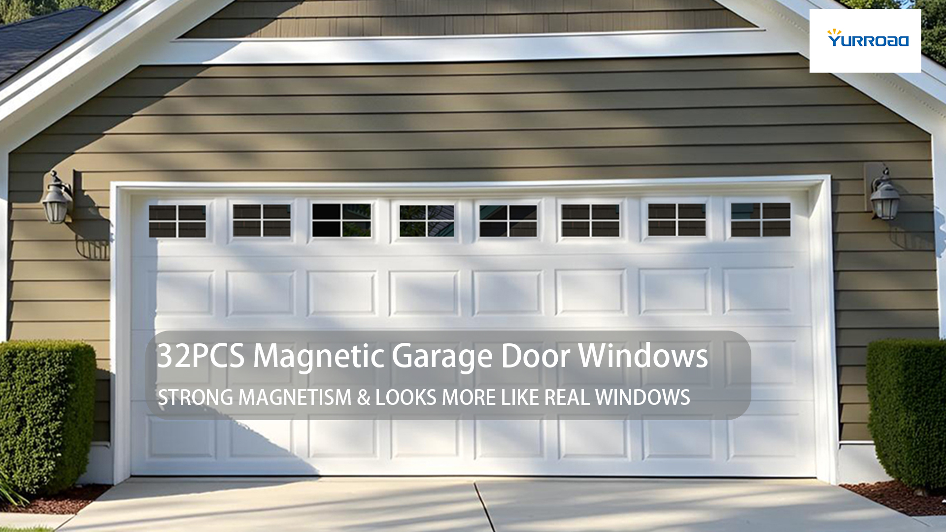 Magnetic Garage Door Window Panels – 32PCS Faux Mirror Window Kit