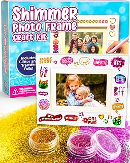 PURPLE LADYBUG DIY Picture Frame Craft Kit for Kids - Fun Arts & Crafts for Girls Ages 6-8 Years Old & Up, & Girl Crafts for Girls Ages 8-12 - Great Teen Birthday Gifts, & 7 Year Old Girls Gift Idea