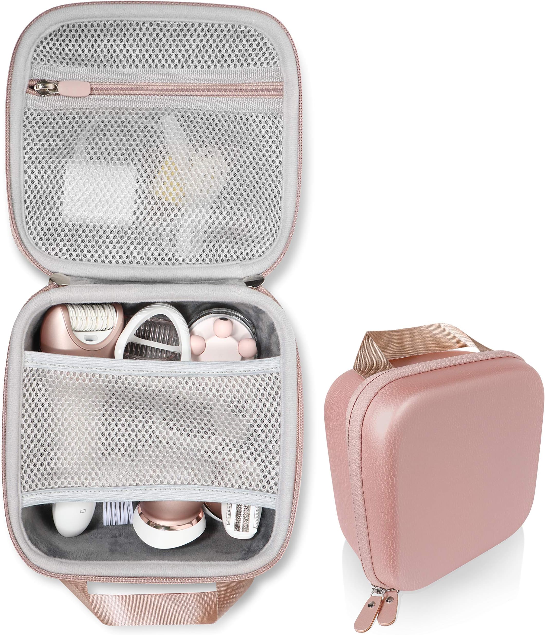 GETGEAR Women's Epilator Case for Philips Satinelle Advanced Wet & Dry Epilator, Prestige Bre650, Deess Permanent Hair Removal, Flawless Legs Women Hair Removal, Braun SIL-epil9 9-579(Rose Gold)