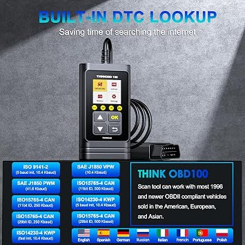 THINKCAR OBD100 OBD2 Code Reader, Universal Car OBD2 Scanner