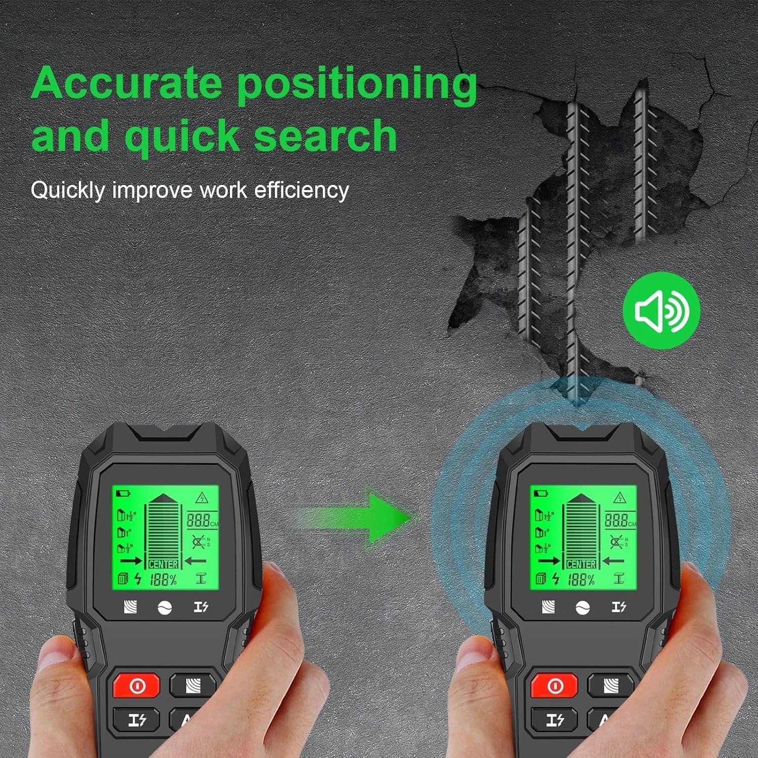 Wall Dtector Scanner, Electronic Detector Metal Detector Testing Tools High Sensitivity Wall Stud Finder Sensor for Home Improvement, Carpentry and Electrical Wor(White)