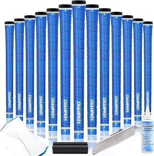 CHAMPKEY X-WEAVE Rubber Golf Grips 13 Pack with Full Repair Kits - Medium Lower Hand Golf Club Grips - Enhanced Grip and Traction Golf Grips for Men and Women