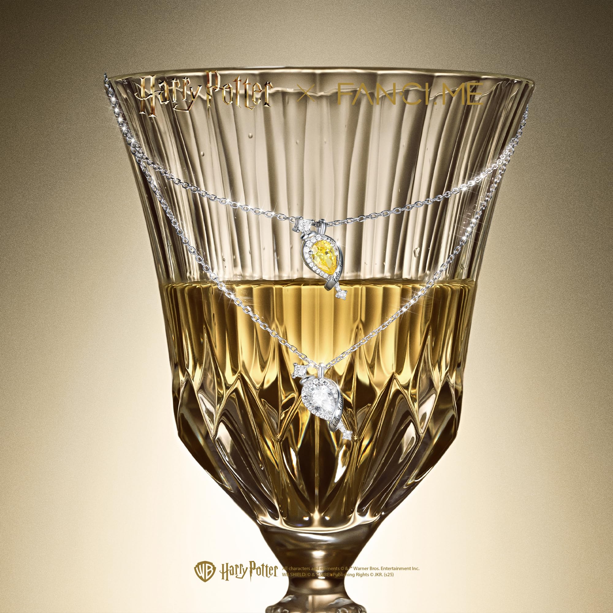 FANCIME Felix Felicis Collaboration Harry Potter - Felix Felicis, biżuteria ze srebra wysokiej próby, prezent dla kobiet i dziewcząt