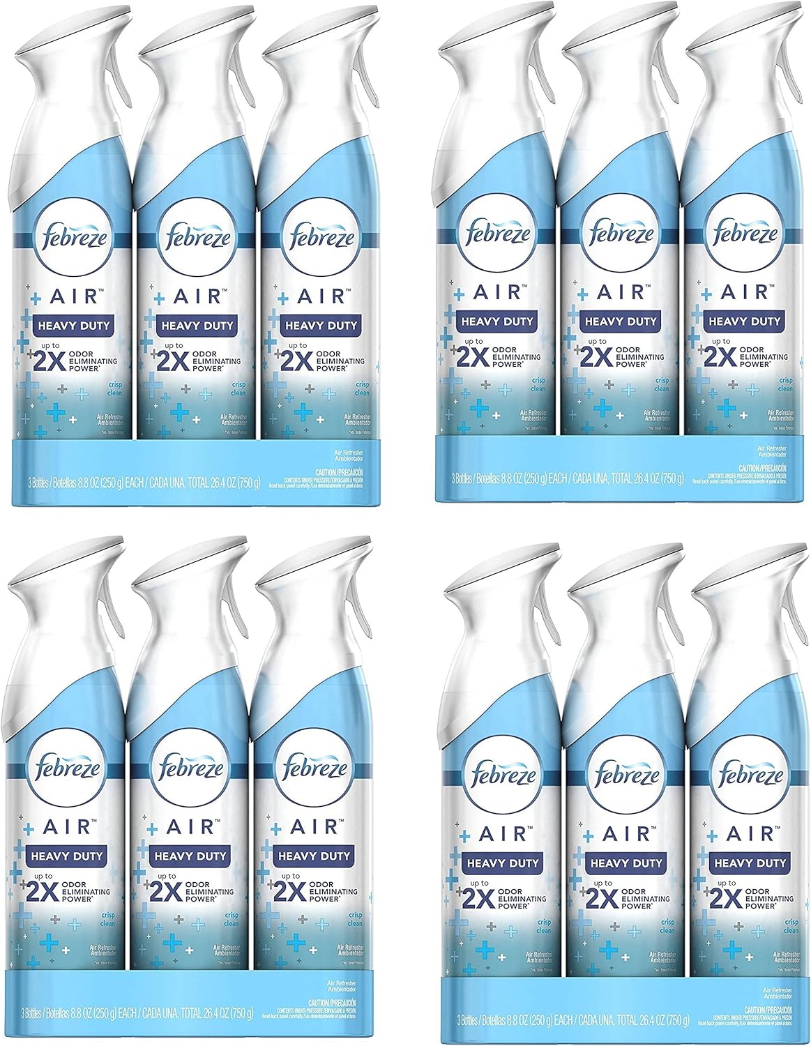 Febreze Crisp Clean Air Freshener Heavy Duty, 26.4 Ounce FmxqBR, 12 Pack