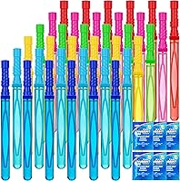 Vista 10 de JOYIN Varitas de burbujas grandes de 14.6 pulgadas para niños, 1 docena de varitas de burbujas a granel con solución de recarga para recuerdo