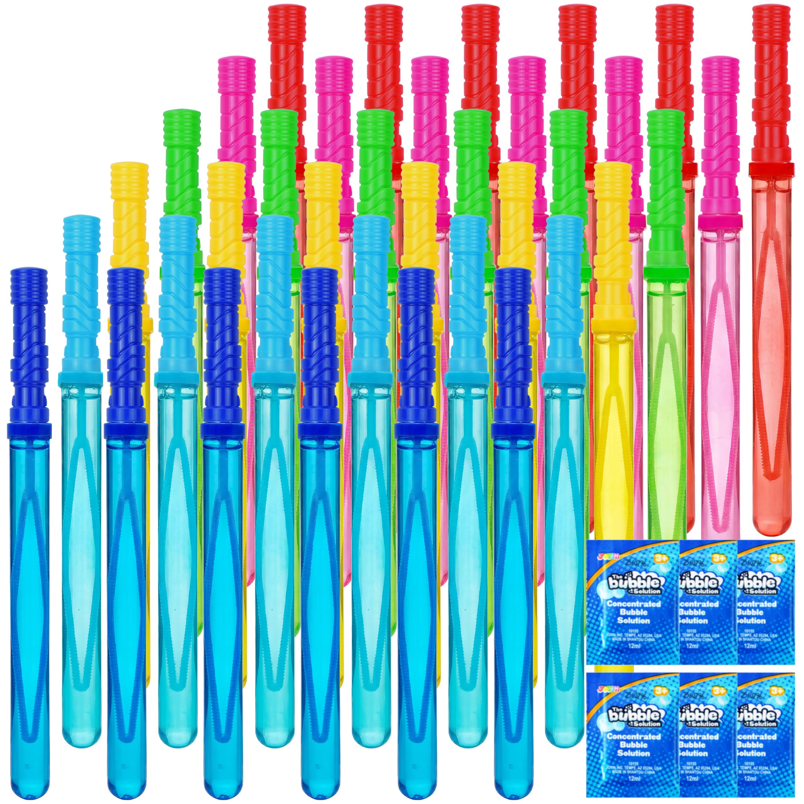 JOYIN 36 Pack 14.6’’ Big Bubble Wands Bulk, Bubble Blower for Kids, Party Favors, Easter, Birthday, Summer Outdoor & Indoor Activity