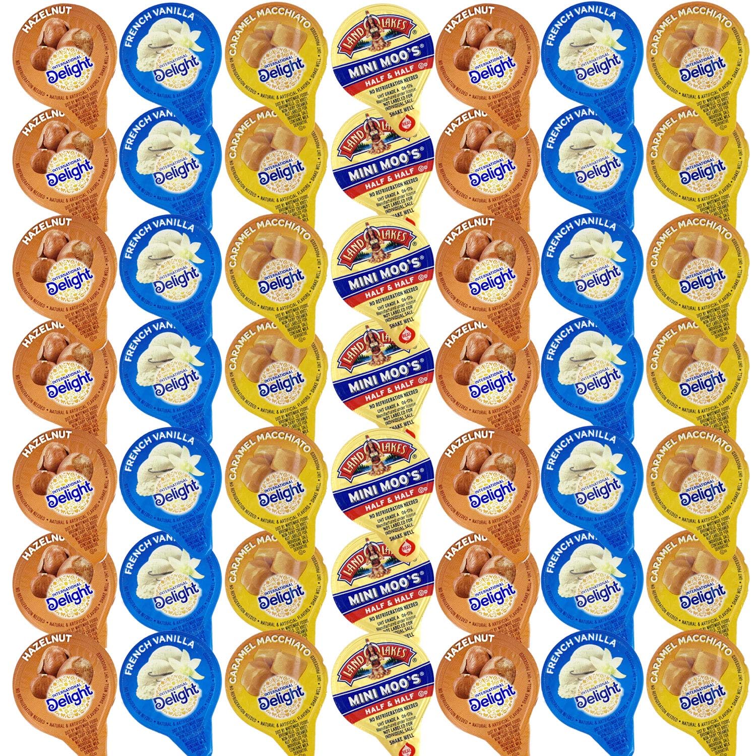 4 Flavors Assortment Single Serve Coffee Cream Creamer Set