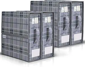 4 Pack Bed Sheet Organizer and Storage with Zipper