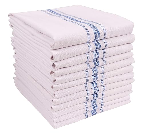 KAF Home Classic Farmhouse Stripe Kitchen Towels, Pure Cotton Dish