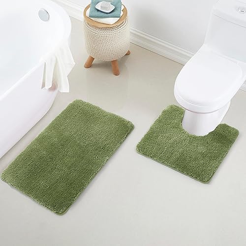 Miniatura 92 de YHF - Alfombras de baño de 20 x 32 pulgadas, extra gruesas y suaves, de microfibra peluda, lavables a máquina, alfombras de baño absorbentes, tapete
