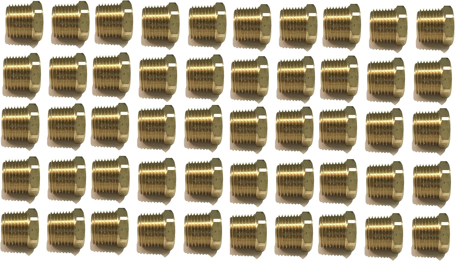 Brass CORED HEX Plug 1/2" Male NPT MNPT Fuel/AIR/Water/Oil/Gas WOG (Qty 010)