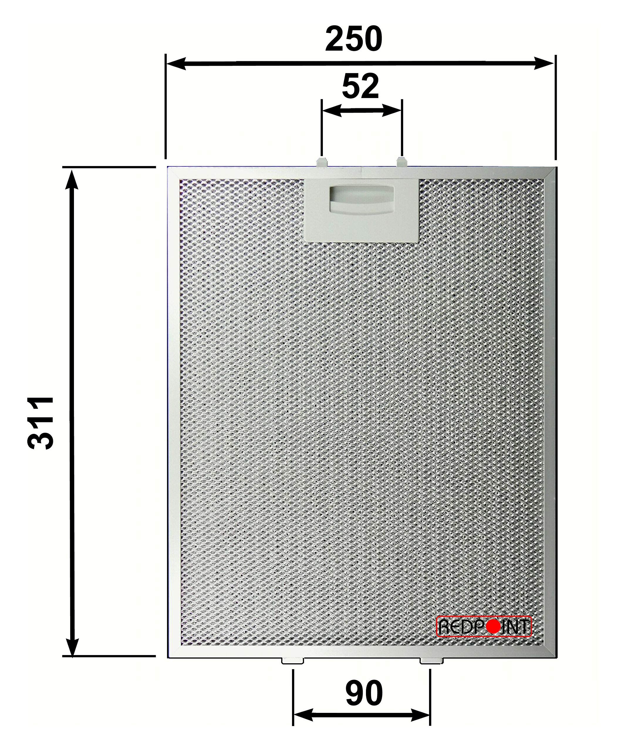 Kit 2 Stück Aluminium-Fettfilter Austauschfilter Dunstabzugshaube Für Bosch-Kappen, 250 x 311 x 8 mm.