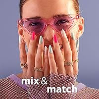 Vista 7 de Sally Hansen Salon Effects Perfect - Uñas postizas Forma cuadrada Fácil de aplicar, no daña 30 uñas, pegamento de uñas, lengüetas adhesivas