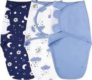 Yoofoss Baby Swaddles for Newborns 100% Organic Cotton, Adjustable Swaddle Sleep Sack 0-3 Months Newborn Swaddle Sack, Breathable Soft(Small)