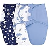 Baby Swaddles for Newborns 100% Cotton, Adjustable Swaddle 0-3 Months 3 Pack Newborn Swaddle Sack, Breathable Soft(Small)