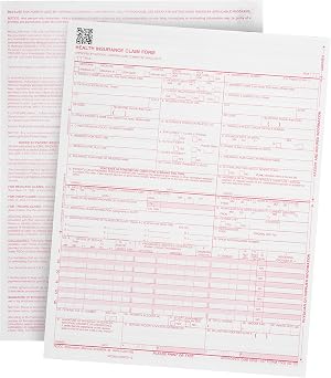 500 CMS 1500 Claim Forms, Current HCFA 02/2012 New Version Valid for HCFA 1500 Claim Forms 2025 and 2026, Line Up with Billing Software, Laser Compatible