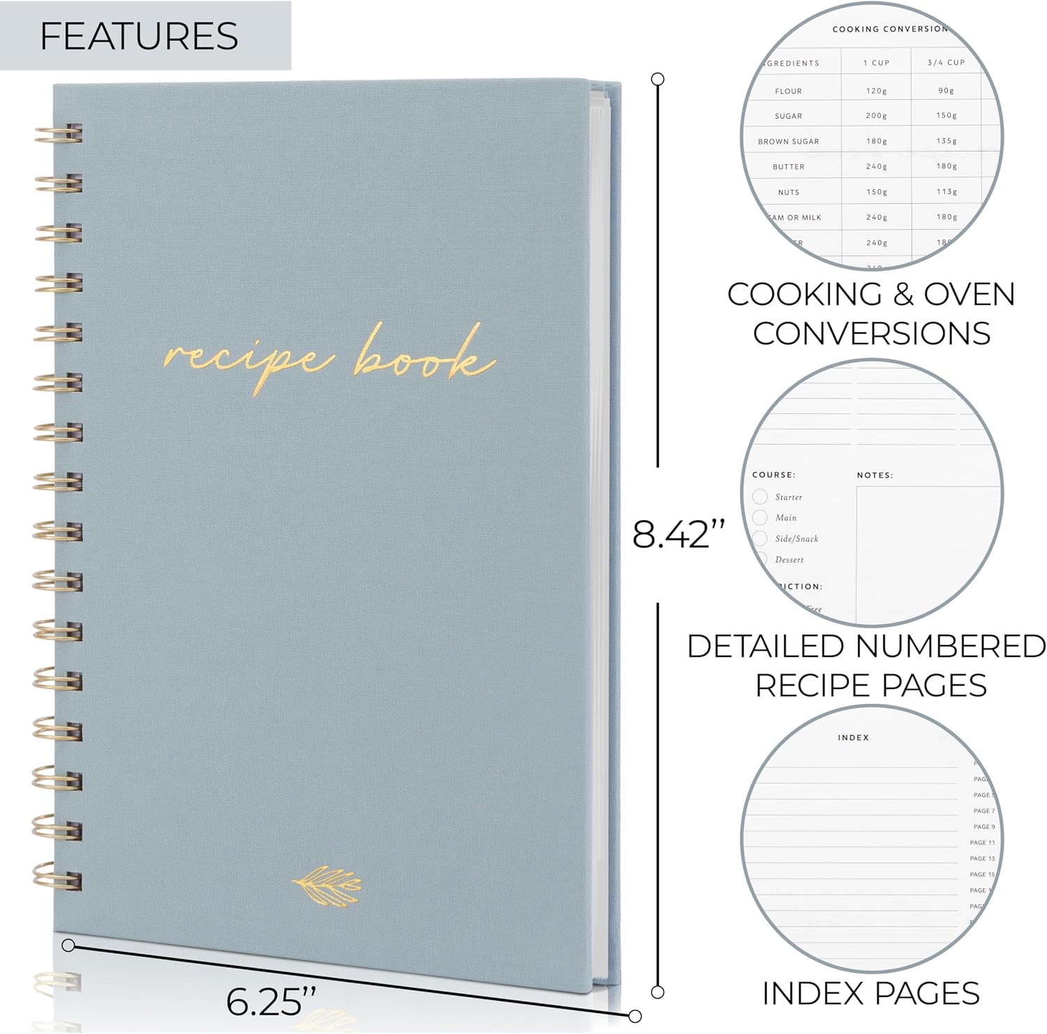 Aesthetic Blank Recipe Book with Linen Cover - Write in Your Own Recipes image 5