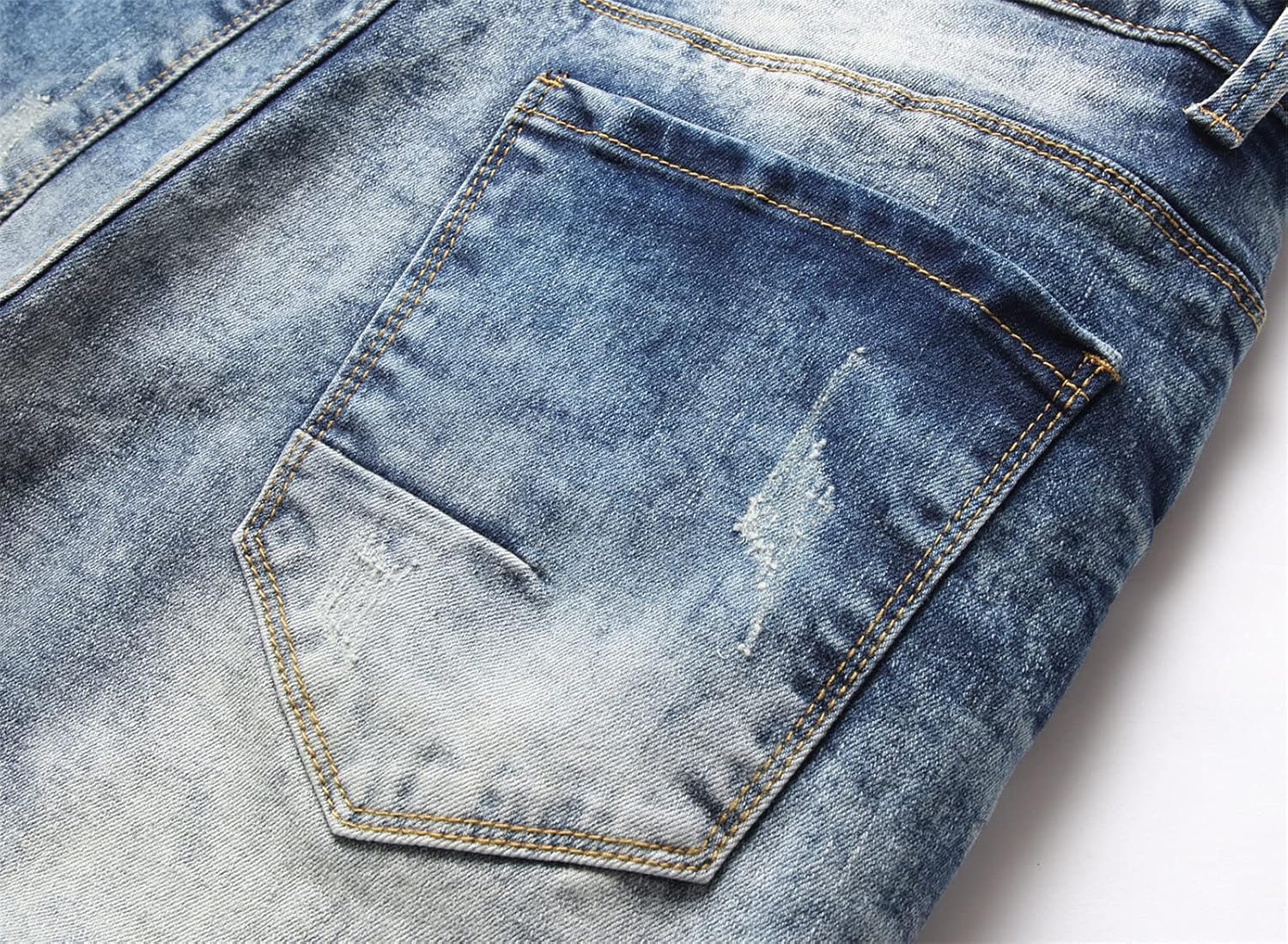 Men Ripped Vintage Biker Jeans Distressed Destroyed Zipper Denim Pants Straight Holes Moto Patch Hip Hop Jean