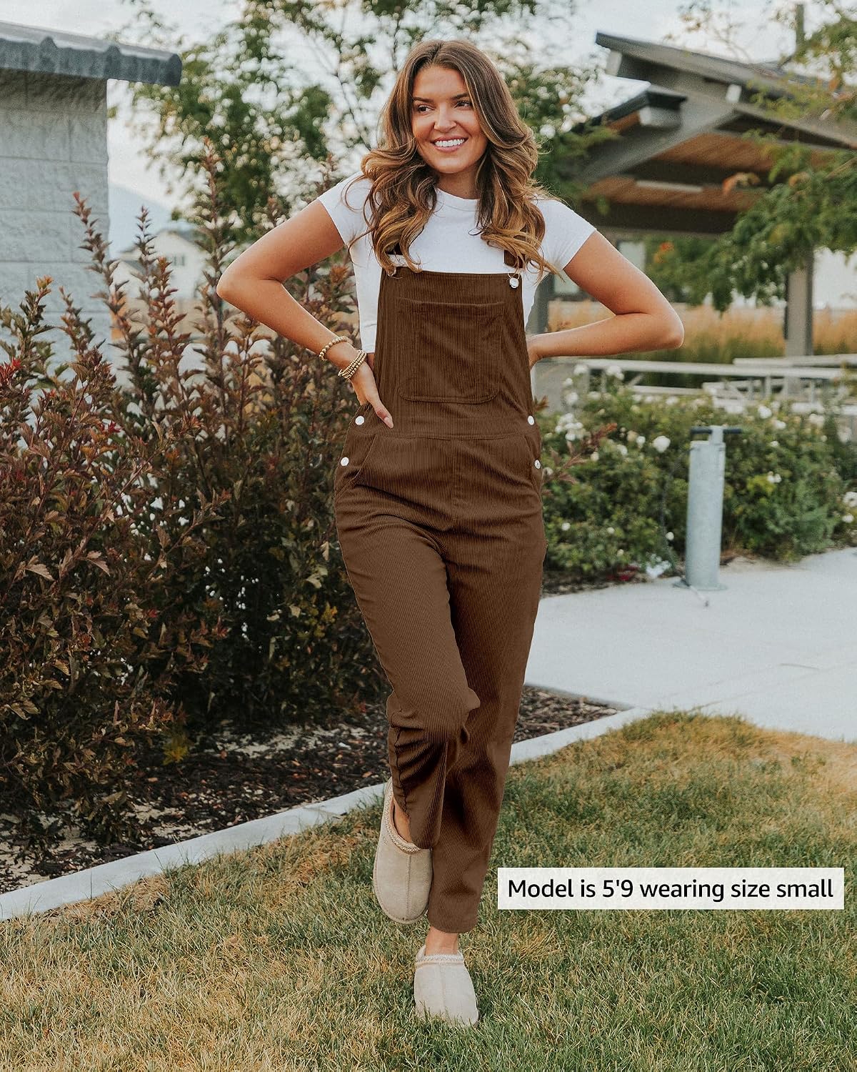 luvamia Corduroy Overalls for Women Bib Straight Leg Baggy Carpenter Adjustable Strap Fall Jumpsuit Overalls with Pocket
