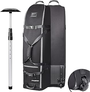 CHAMPKEY 1200D Soft Padded Golf Travel Bag with Support Rod - Oversized Wheels Travel Golf Bag - Excellent Golf Club Travel Bags for Airlines