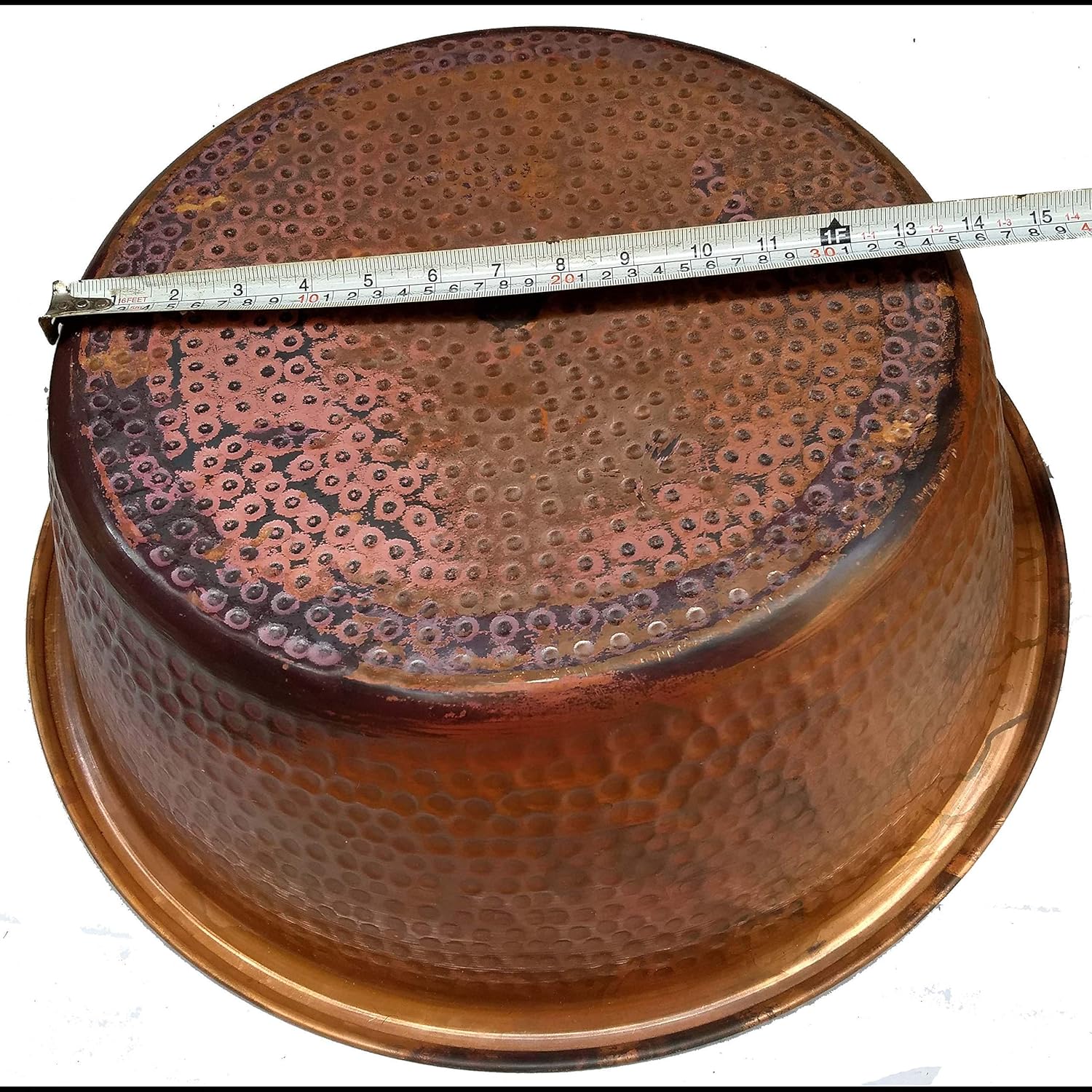 20 inches Large Rustic Copper Foot Rub Spa Beauty Salon Massage Pedicure Bowl