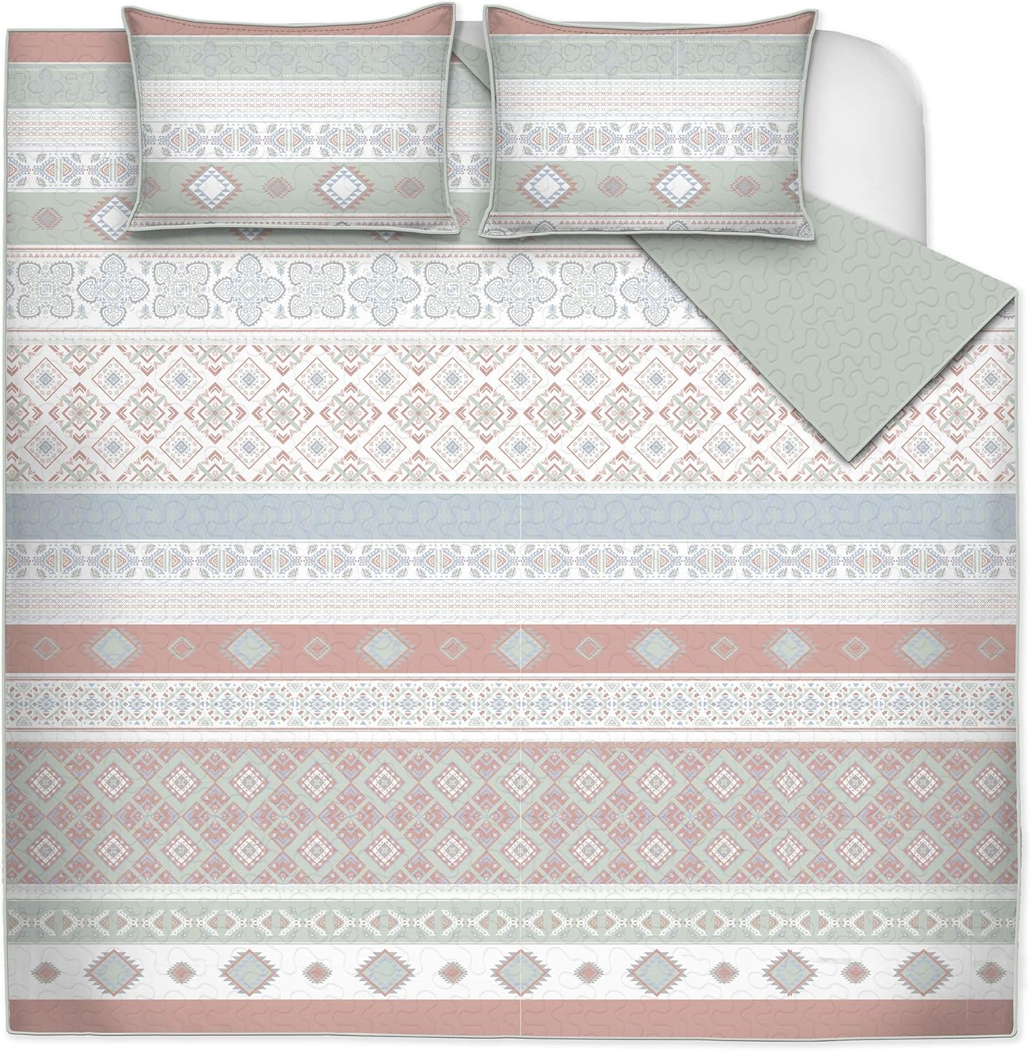 Safdie & Co. Luxury Set Quilt, Twin, Coral 2
