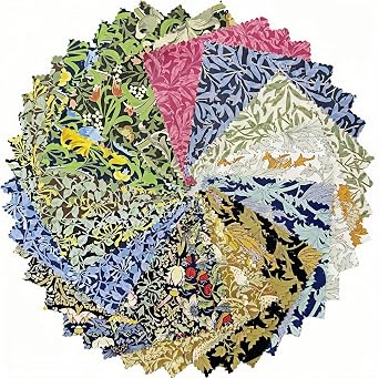 Retro Precut Fabric for Quilting 5 Inch Vintage Floral Fabric Squares 5x5 Precut Quilt Squares for DIY Crafts Charm Packs for Quilting 42Pcs
