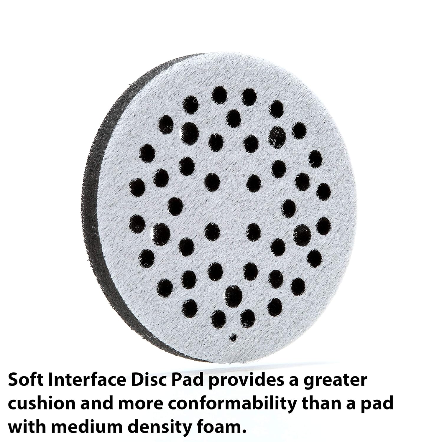 3M Clean Sanding Soft Interface Disc Pad, 44 Holes - Disc Backup Pad for Vacuum Sander - Hook and Loop Attachment - 5" x .5" - 28321