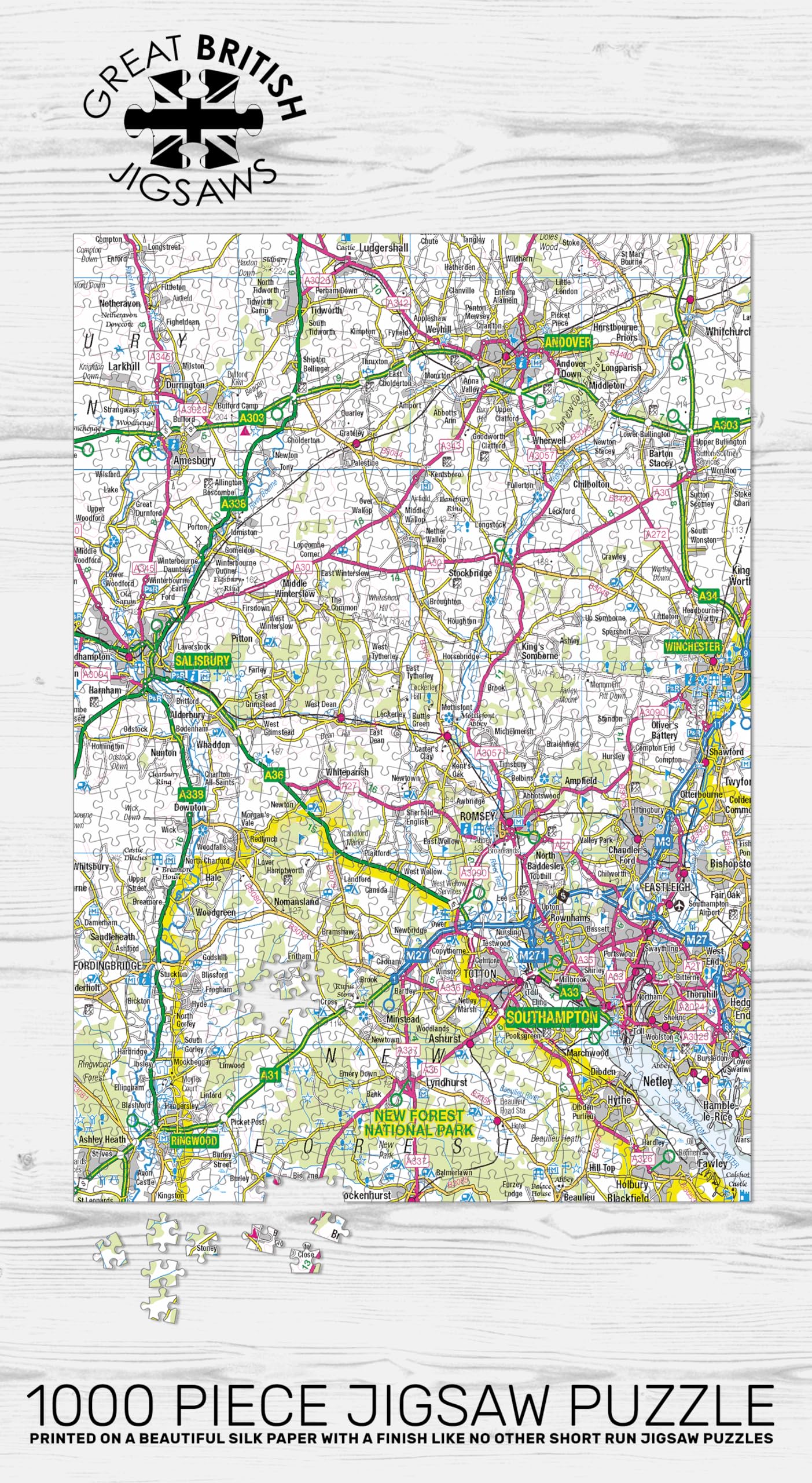 Pieceful Maps Jigsaw Puzzle, New Forest - Image 2