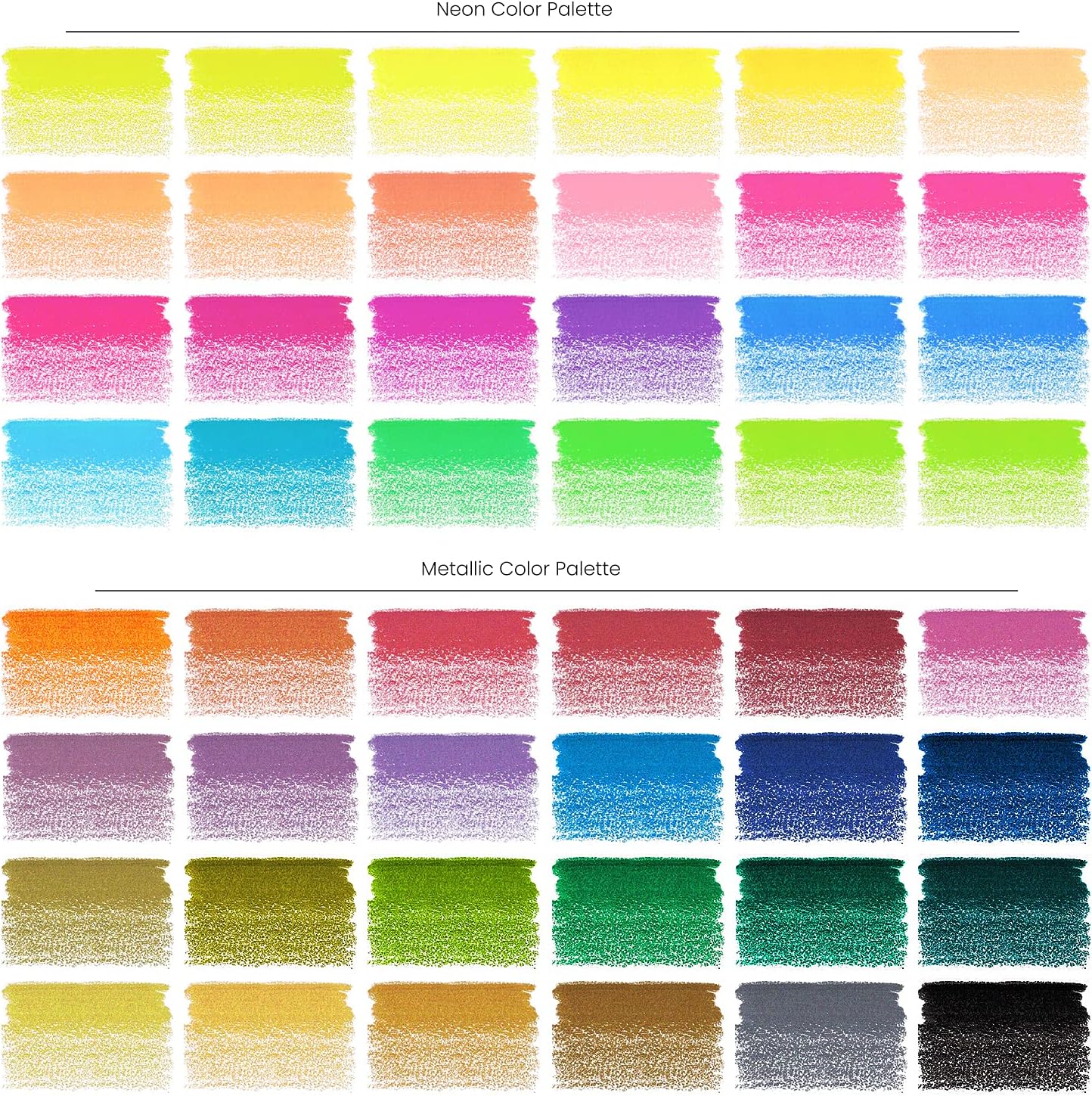 Arteza Kids Colored Pencils, Set of 48, Metallic and Neon Colors, Triangular Pencil Crayons, Pre-Sharpened, Art and School Supplies for Younger Student Drawing and Doodling : Toys & Games