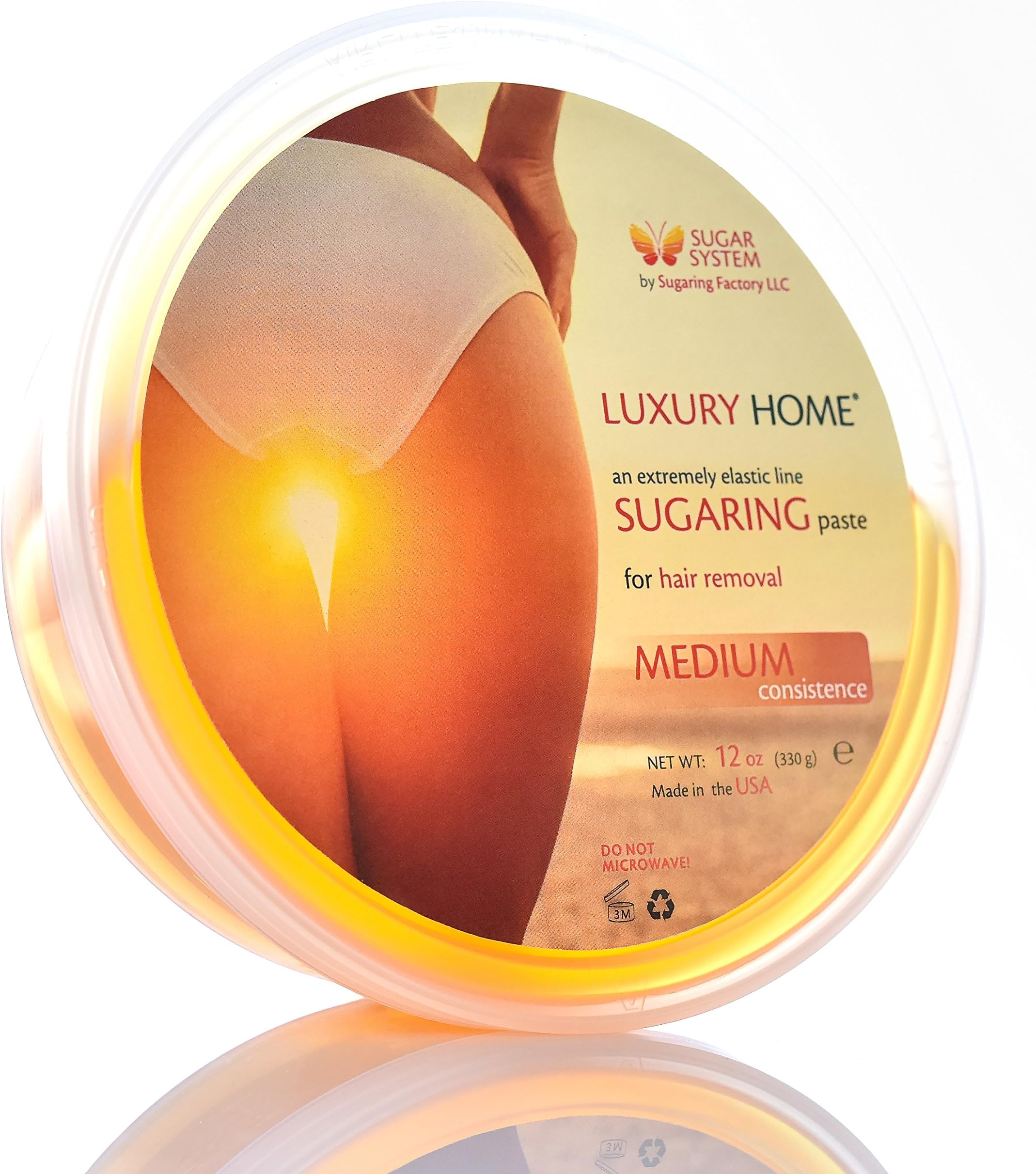 Sugaring Hair Removal Kit – Medium Luxury Home Wax for All Body, Universal Organic Depilation from USA, 12 oz – For Women and Men
