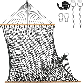 Lazy Daze 13 Ft Double Handwoven Polyester Rope Hammock with Tree Straps