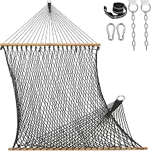 Lazy Daze 13 Ft Double Handwoven Polyester Rope Hammock with Tree Straps