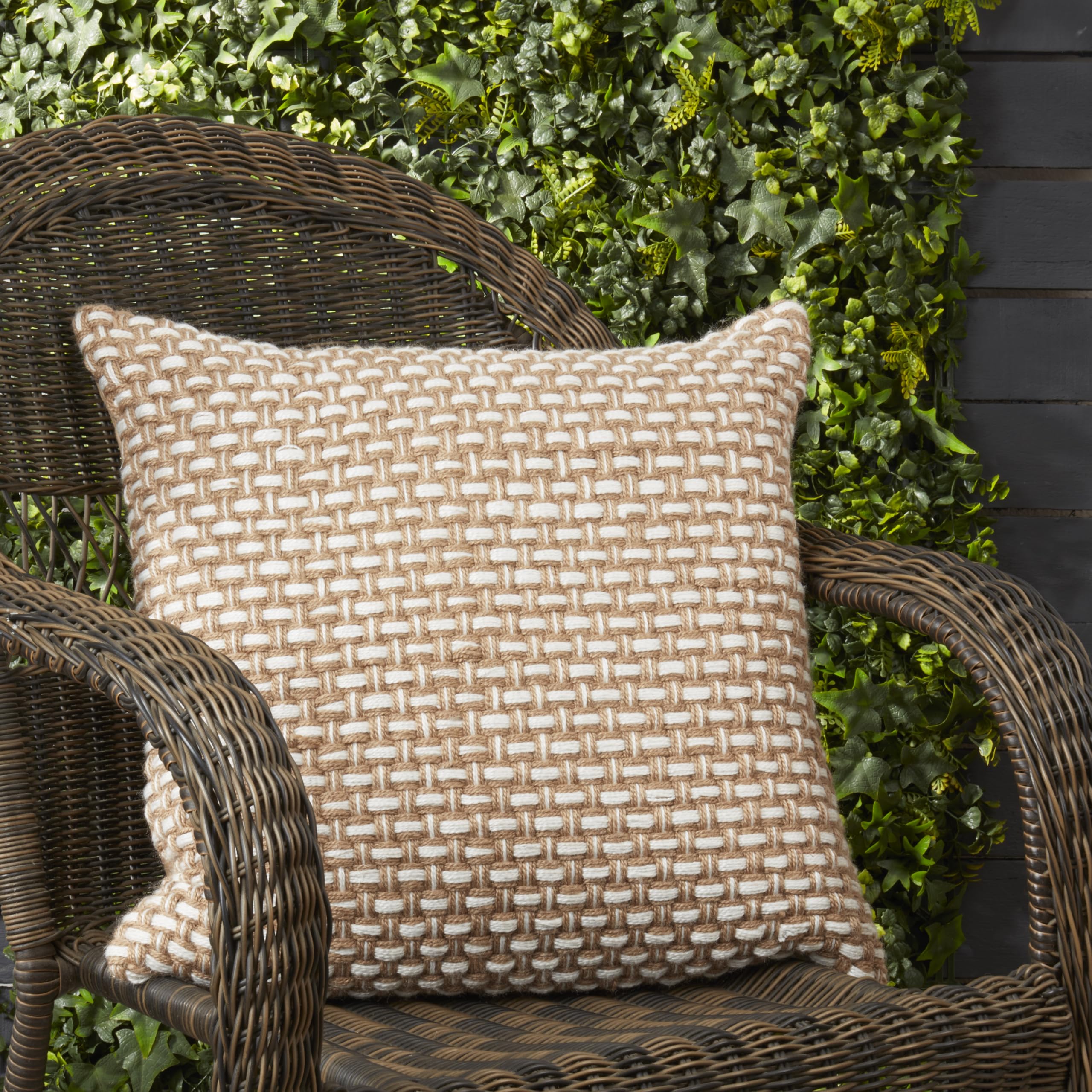 SARO LIFESTYLE Jute Blend Al Fresco Throw Pillow Cover