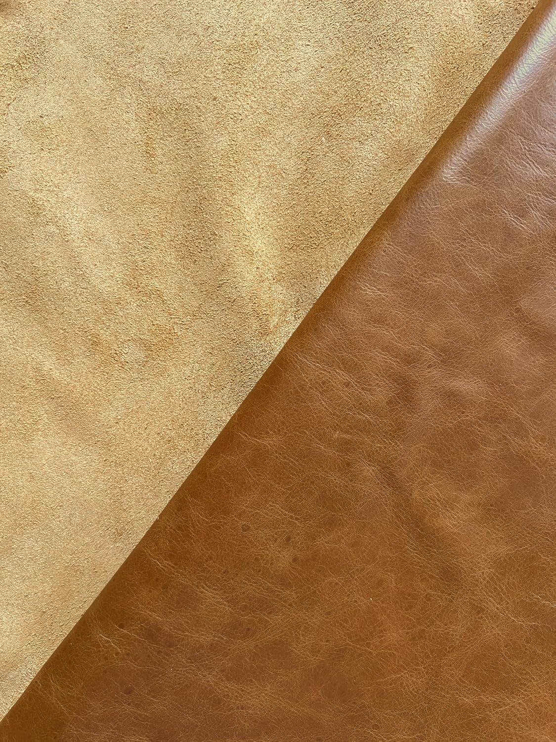 Upholstery Cowhide Leather (Whole Hides) (Tan Distressed)